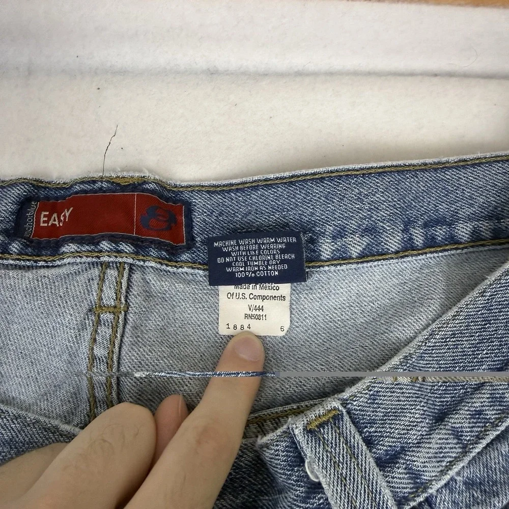 Vintage 90s Anchor Blue Easy Fit Jeans Mens 36x32 Distressed Light Wash Denim